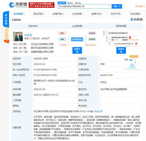 娃哈哈跨界入局电商，2亿元注册资本布局食品互联网销售新赛道